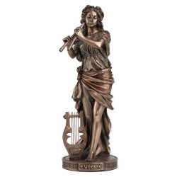 FIGURA DIOSA GRIEGA EUTERPE MÚSICA RESINA 8X9X23 CM.
