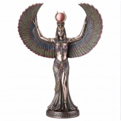 FIGURA DIOSA ISIS EGIPCIA MAGIA Y SABIDURIA RESINA 27X10X34 CM.
