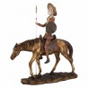 FIGURA DON QUIJOTE SOBRE CABALLO RESINA 36X13X40 CM.