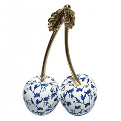 FIGURA CEREZAS MADERA RESINA 17X10X24.50 CM.