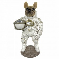 FIGURA PERRO BULLDOG ASTRONAUTA RESINA 9.50X7.5X17.50 CM.