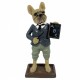 FIGURA PERRO BULLDOG PROFESOR RESINA 8.50X5X17.50 CM.