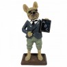 FIGURA PERRO BULLDOG PROFESOR RESINA 8.50X5X17.50 CM.