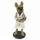 FIGURA PERRO BULLDOG MÉDICO RESINA 7X7X17.50 CM.