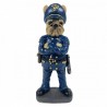 FIGURA PERRO BULLDOG POLICIA RESINA 7X5.5X18 CM.