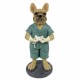 FIGURA PERRO BULLDOG DENTISTA RESINA 7.5X7X17.50 CM.