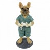 FIGURA PERRO BULLDOG DENTISTA RESINA 7.5X7X17.50 CM.