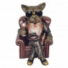FIGURA PERRO BULLDOG CON COPA Y PURO RESINA 21X18.50X27 CM.