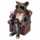 FIGURA PERRO BULLDOG CON COPA Y PURO RESINA 21X18.50X27 CM.