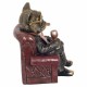 FIGURA PERRO BULLDOG CON COPA Y PURO RESINA 21X18.50X27 CM.