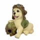 FIGURA PERRO PILOTO RESINA 13.5X10X14 CM.