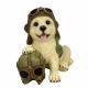 FIGURA PERRO PILOTO RESINA 13.5X10X14 CM.