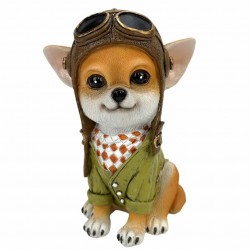 FIGURA PERRO PILOTO RESINA 10X9.5X15 CM. FIGURA PERRO PILOTO RESINA 10X9.5X15 CM.