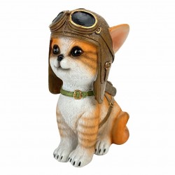 FIGURA PERRO PILOTO RESINA 8X10X14.50 CM. FIGURA PERRO PILOTO RESINA 8X10X14.50 CM.