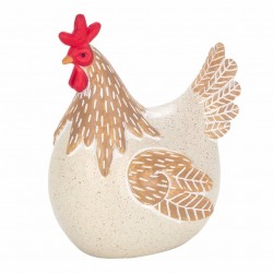 FIGURA GALLINA RESINA 12X9X16 CM.