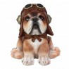 FIGURA PERRO PILOTO RESINA 14.50X15X15.50 CM.