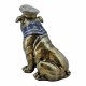 FIGURA PERRO BULLDOG FRANCÉS MARINERO RESINA 25X16X27 CM.