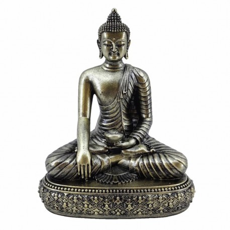 FIGURA BUDA MEDITANDO RESINA 16X11X20 CM.