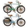SET 2 FIGURAS BICICLETA CON PORTAEQUIPAJE RETRO METAL 25X9X14 CM.