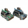 SET 2 FIGURAS COCHE TABLA SURF METAL VINTAGE 20X11X13 CM.