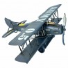 FIGURA AVIÓN BIPLANO VINTAGE METAL 28X29X12 CM.