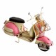 FIGURA MOTOS SCOOTER METAL RETRO ROSA 26.50X11X16.50 CM.