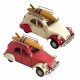 SET 2 FIGURAS COCHE TABLA SURF METAL VINTAGE 16X8X8.5 CM.
