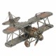 FIGURA AVIÓN BIPLANO VINTAGE METAL 19X21.50X8 CM.