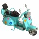 FIGURA MOTO SCOOTER METAL RETRO AZUL 17X6.50X11.50 CM.