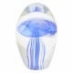 PISAPAPELES CON MEDUSA AZUL VIDRIO 4X4X6 CM.