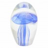 PISAPAPELES CON MEDUSA AZUL VIDRIO 4X4X6 CM.