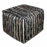 PUFF ALGODÓN Y YUTE BOHEMIO 50X50X43 CM.