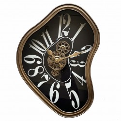 RELOJ PARED MAQUINARIA INDUSTRIAL METAL Y MADERA 30X8X42 CM.