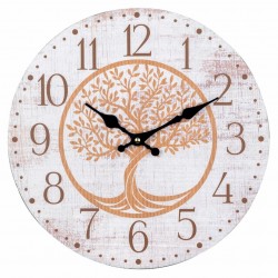 RELOJ PARED ÁRBOL DE LA VIDA MADERA 34X2.5X34 CM.
