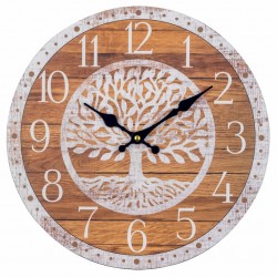 RELOJ PARED ÁRBOL DE LA VIDA MADERA 34X2.5X34 CM.