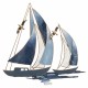 ADORNO APLIQUE PARED BARCOS VELEROS METAL 50X2.5X50 CM.