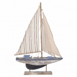 FIGURA BARCO VELERO CON BASE MADERA 34X5.5X50 CM.