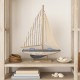 FIGURA BARCO VELERO CON BASE MADERA 34X5.5X50 CM.