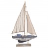 FIGURA BARCO VELERO CON BASE MADERA 24X5X42 CM.
