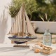 FIGURA BARCO VELERO CON BASE MADERA 24X5X42 CM.