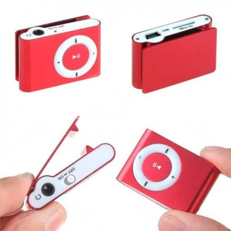 LOTE 5 MP3 PLAYER CLIP + AURICULARES + CABLE USB EN CAJA