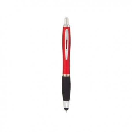 BOLÍGRAFO DE ALUMINIO CON PUNTERO TÁCTIL ROJO