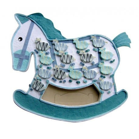 EXPOSITOR CABALLO AZUL + 15 CAJITAS CEBRAS