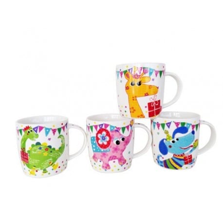 LOTE 6 TAZAS EN CAJA DE REGALO "SAFARI"