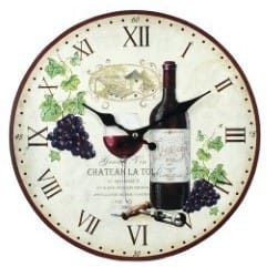 Reloj botella vino tinto