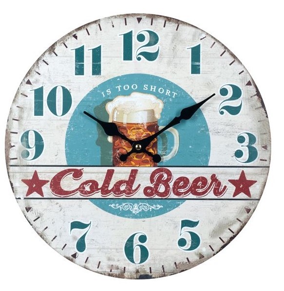 Reloj pared cerveza cold
